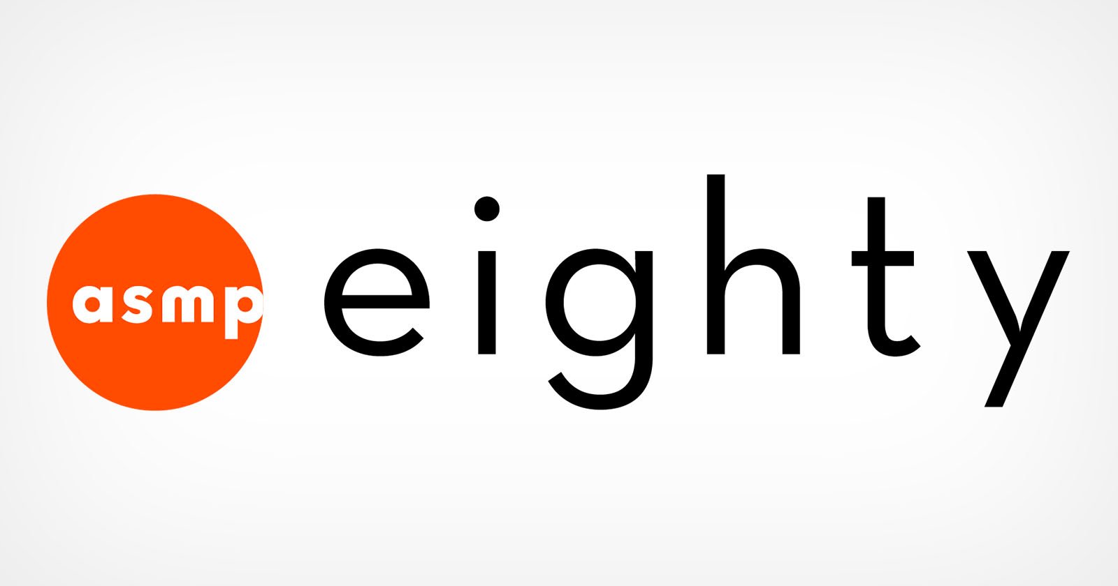 Logo with an orange circle containing the white letters asmp next to the word eighty in lowercase black text on a white background.