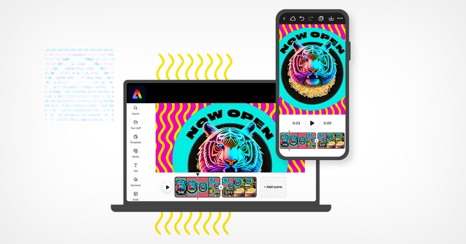 Adobe Firefly generative AI arrives on mobile devices. New Adobe Express beta app for smartphones.