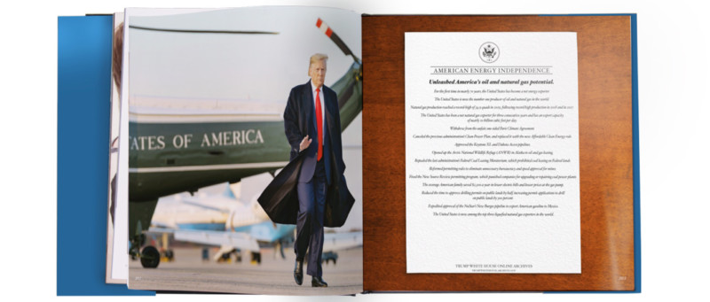 an interior preview of donald trump's photo book