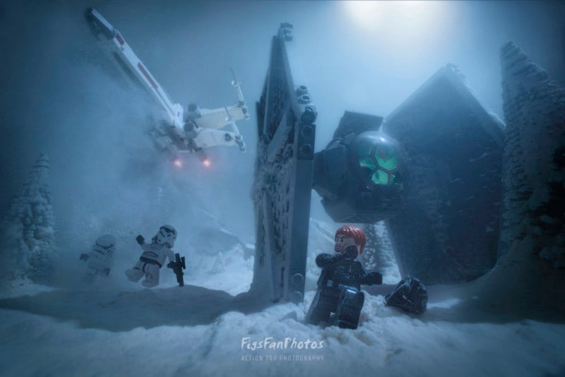 A Star Wars scene created with LEGO