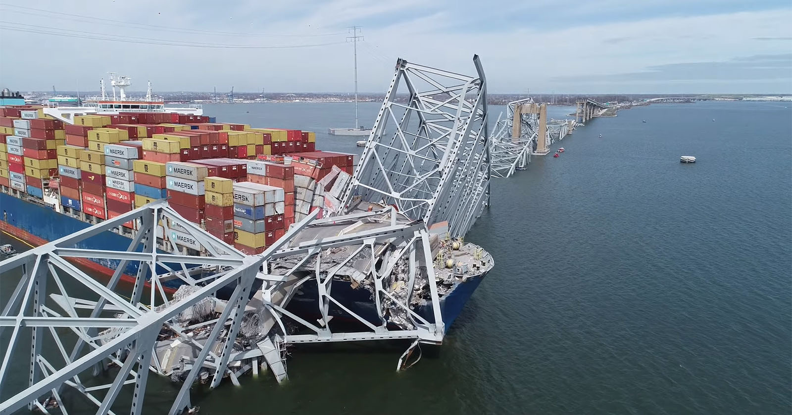 Francis Scott Key Bridge collapse photograph