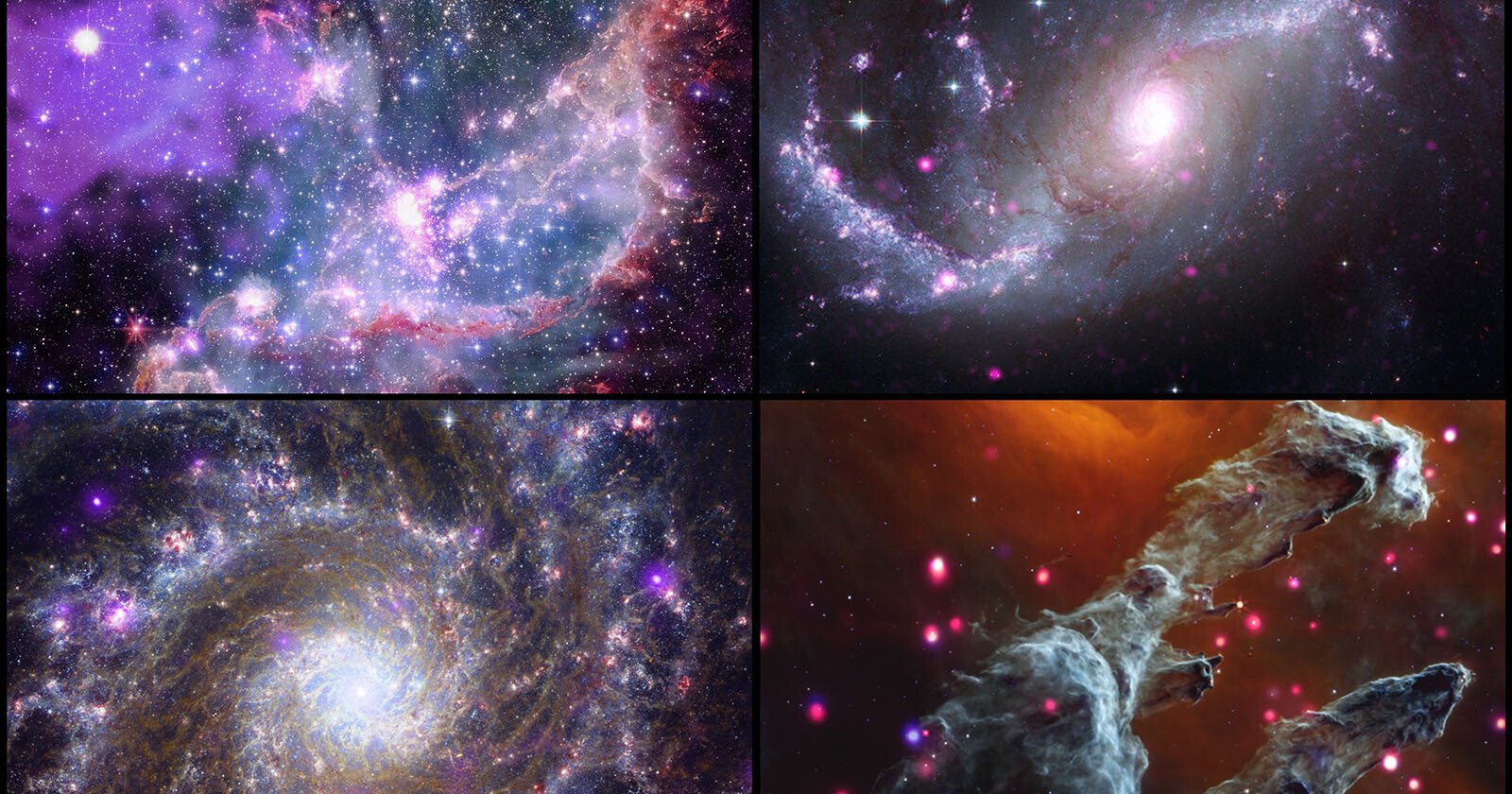 NASA Chandra and Webb composite images