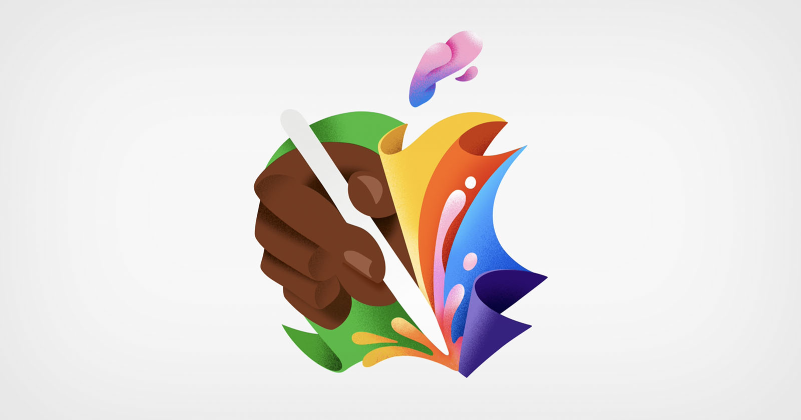 A stylized graphic of a dark-skinned hand holding a paintbrush with vibrant, colorful paint strokes emanating from the brush, forming an abstract, dynamic splash.