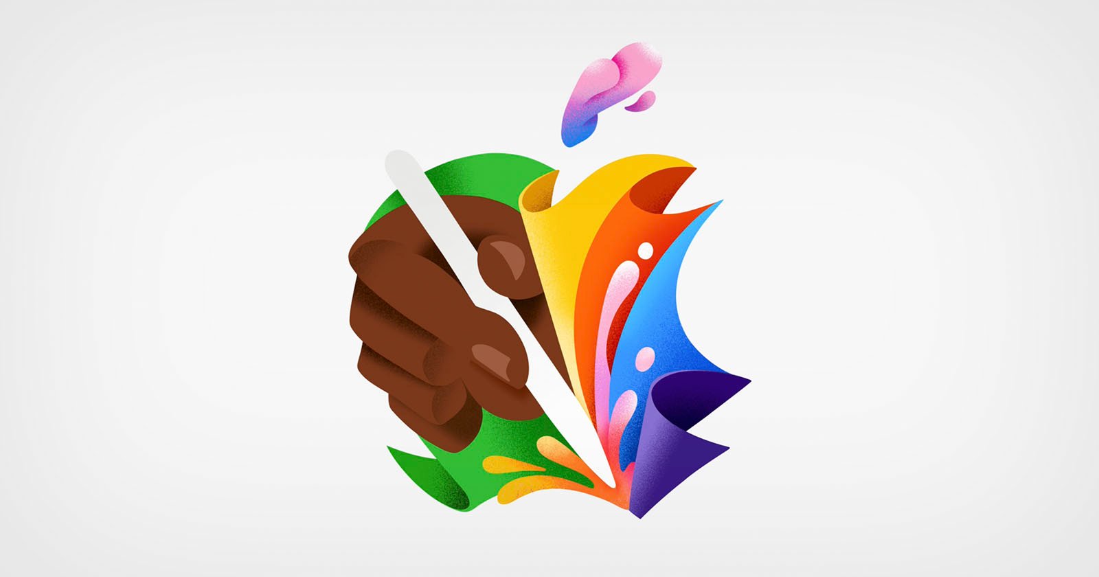 A stylized graphic of a dark-skinned hand holding a paintbrush with vibrant, colorful paint strokes emanating from the brush, forming an abstract, dynamic splash.