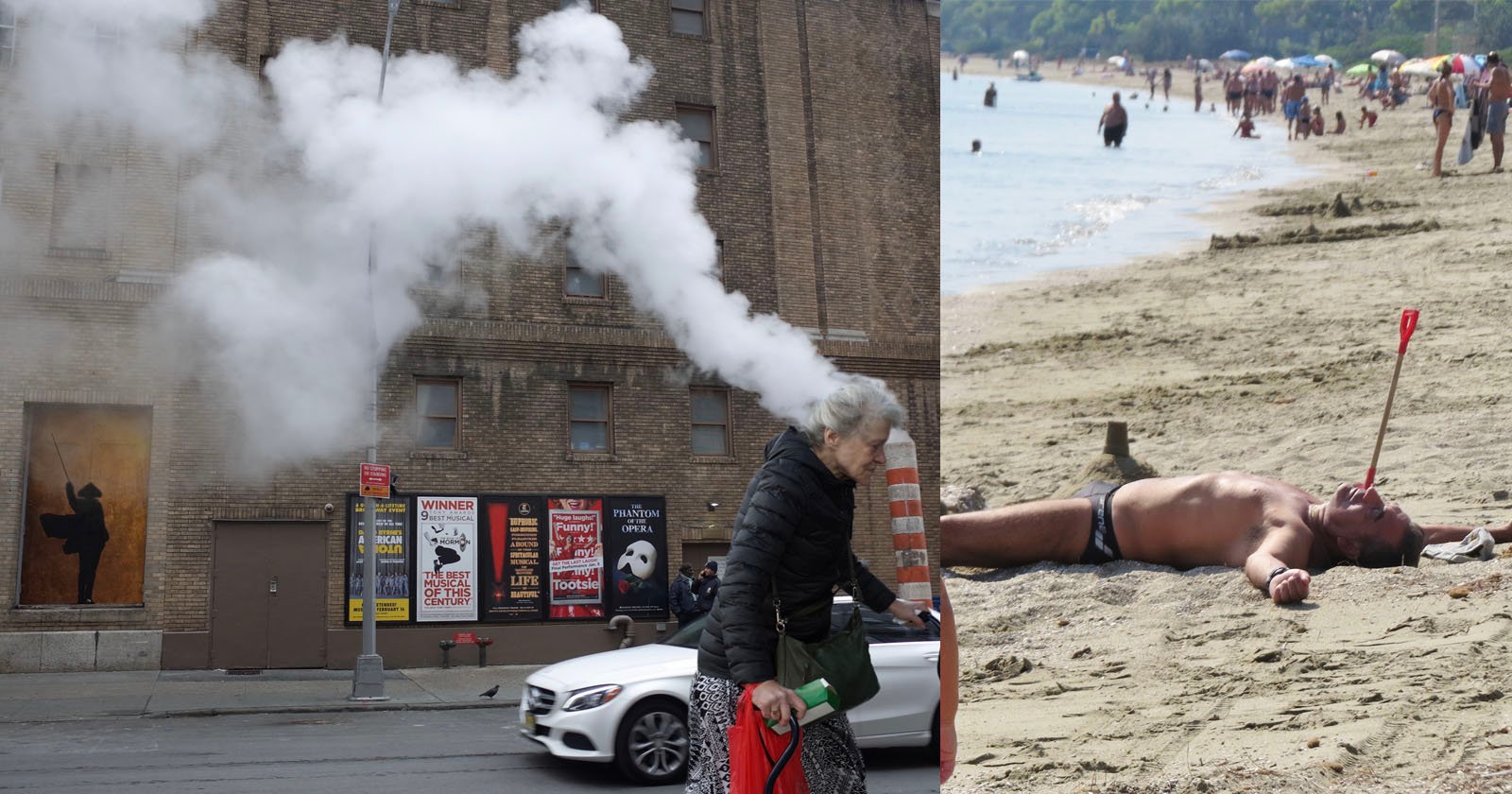 Juxtaposed street photos