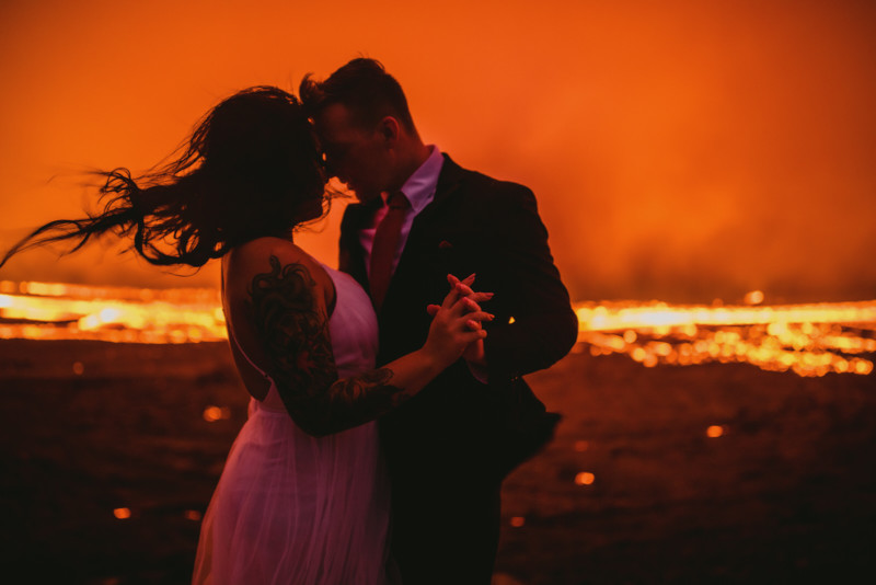 Iceland volcano elopement photography