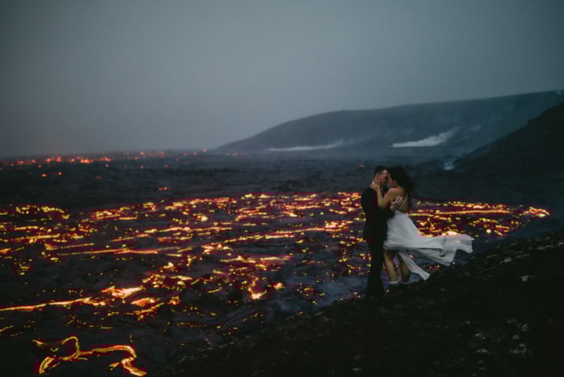 Iceland volcano elopement photography