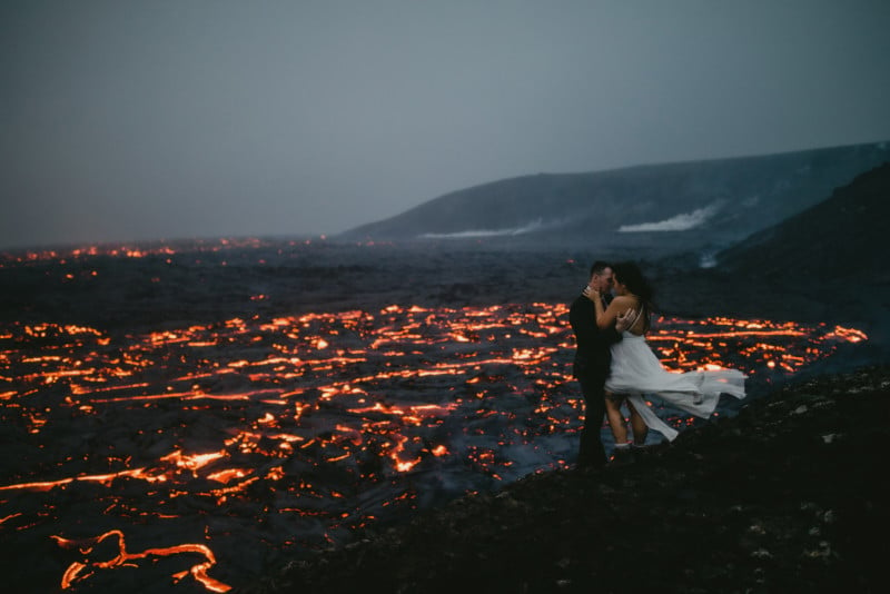 Iceland volcano elopement photography