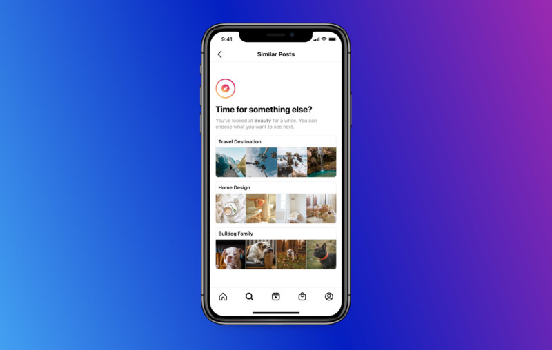 Instagram suggests other topics