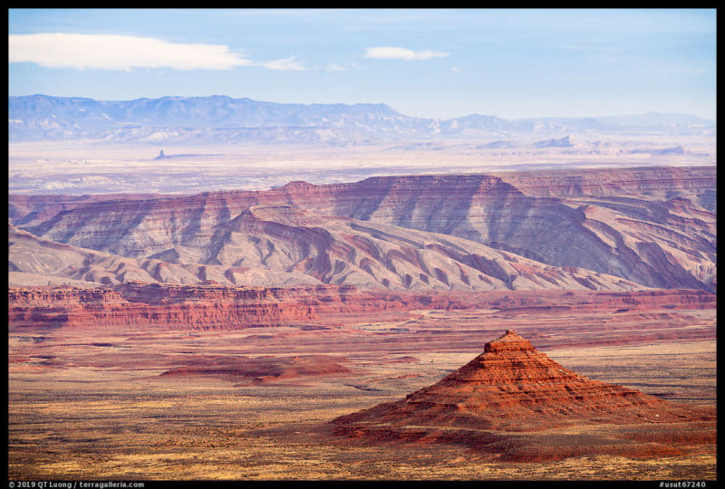 A photo of Valley of the Gods from above