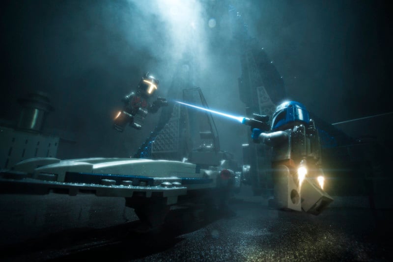 A Star Wars scene created with LEGO