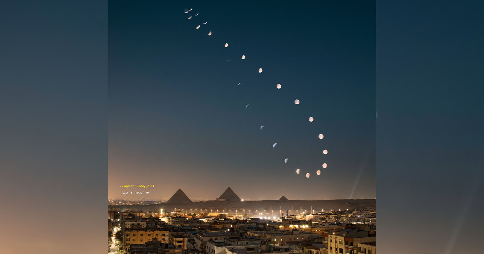 Lunar analemma above Egypt