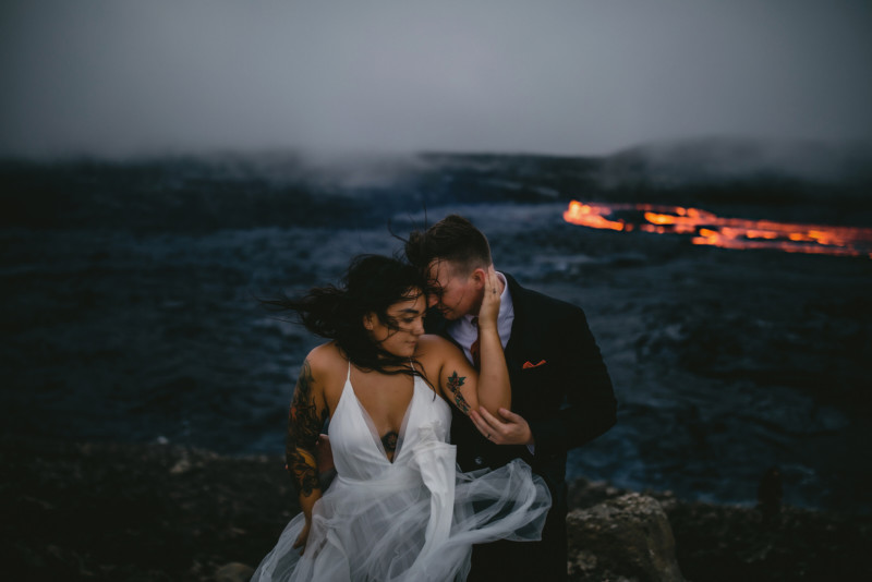 Iceland volcano elopement photography