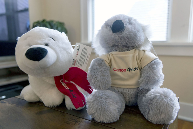 Two official Canon stuffed animals