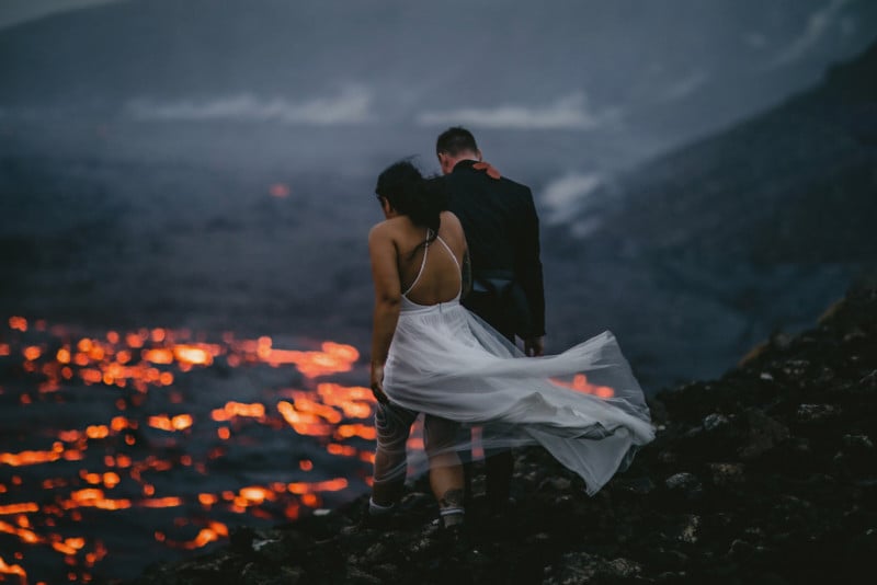 Iceland volcano elopement photography