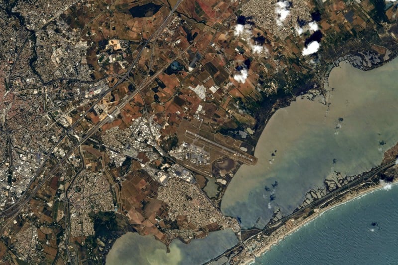 Aerial photo of airport in France