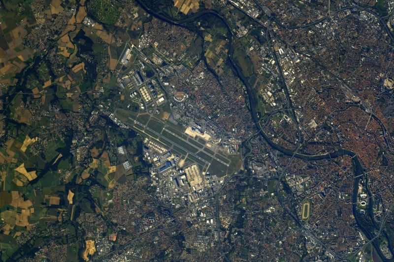 Aerial photo of airport in France