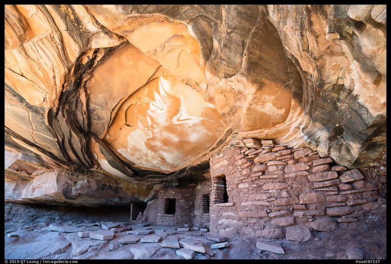 Ruin in alcove with collapsed ceiling