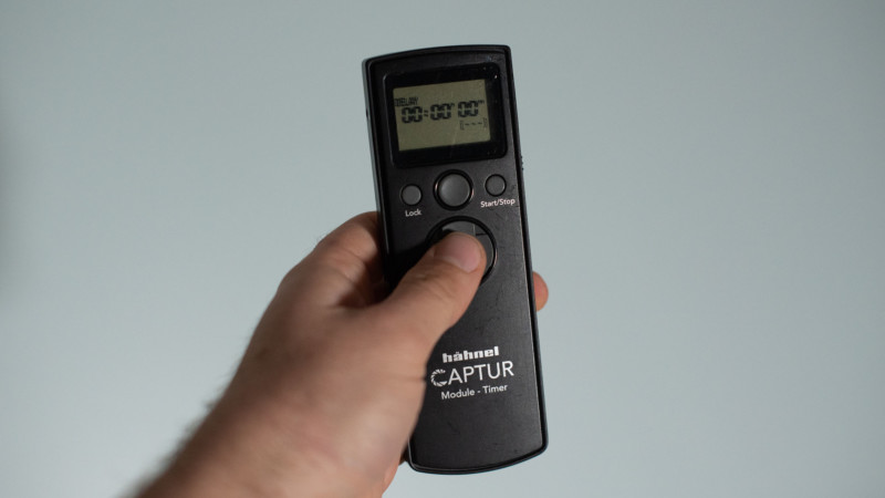 Hahnel Captur remote shutter release in hand