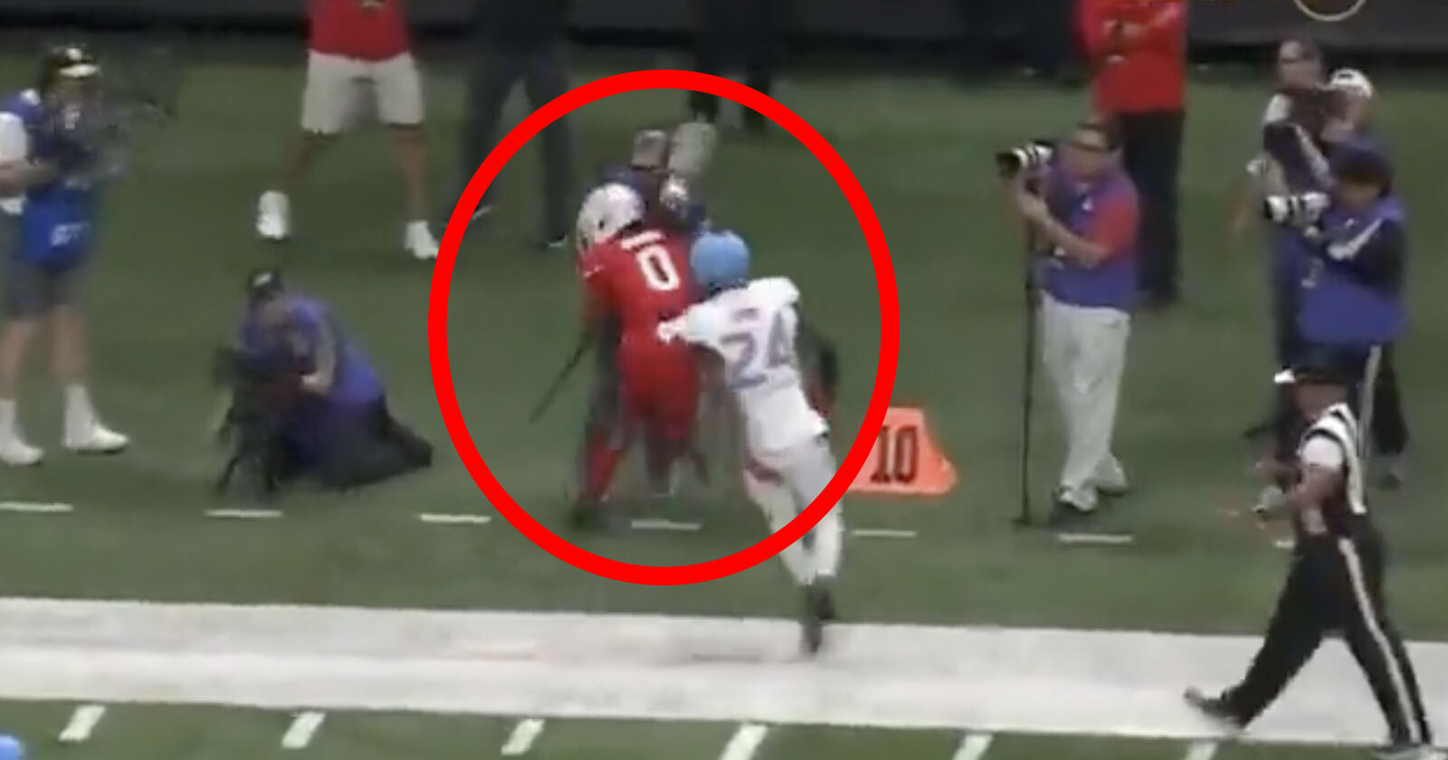 Photographer is wiped out during the XFL championship game