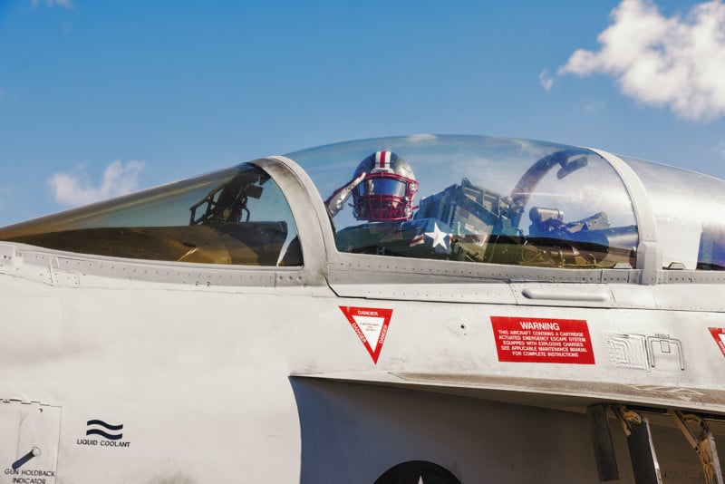 Photographing Navy's 2021 uniform on an aircraft carrier