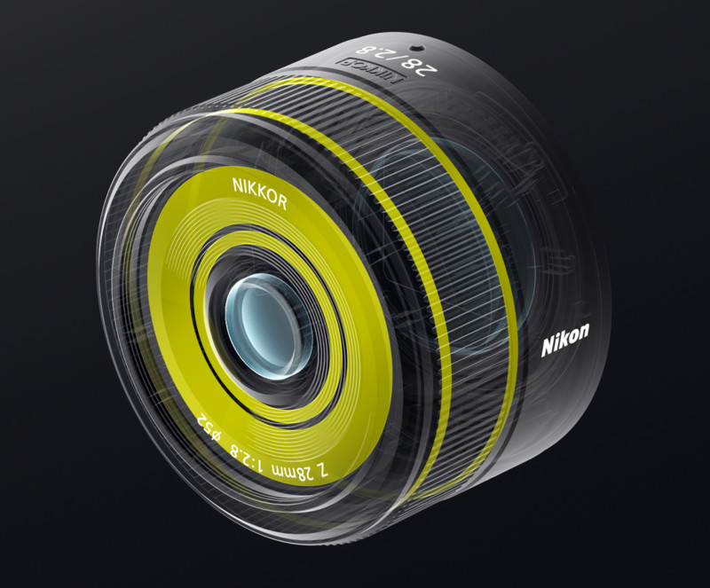 Graphic showing the weather sealing points on the 28mm lens