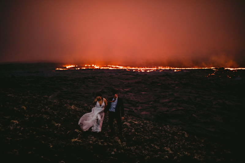 Iceland volcano elopement photography