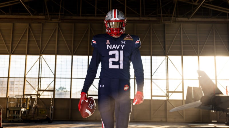 Photographing Navy's 2021 uniform on an aircraft carrier