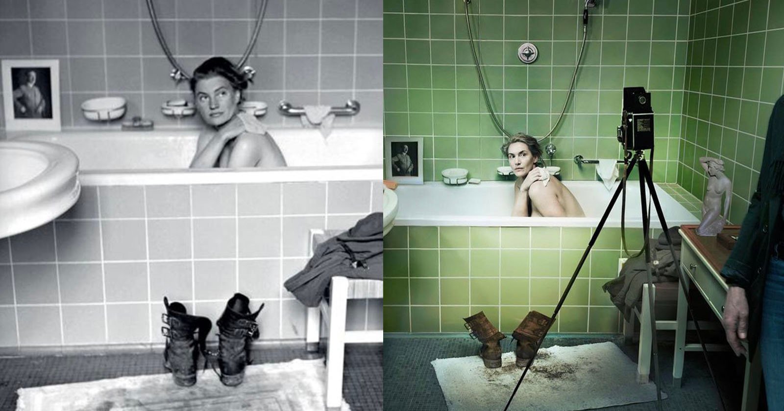 Annie Leibowitz recreates the photo of Lee Miller in Hitler's bathtub