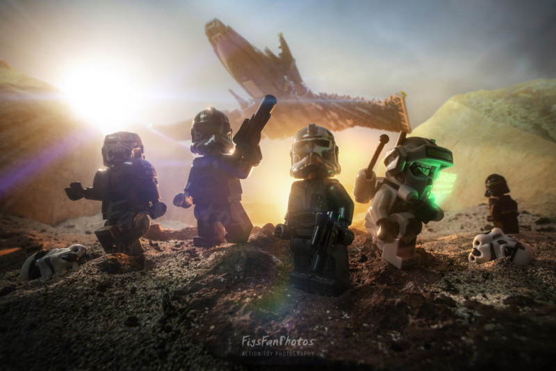 A Star Wars scene created with LEGO
