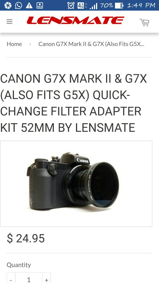 lensmate canon g7x mark ii