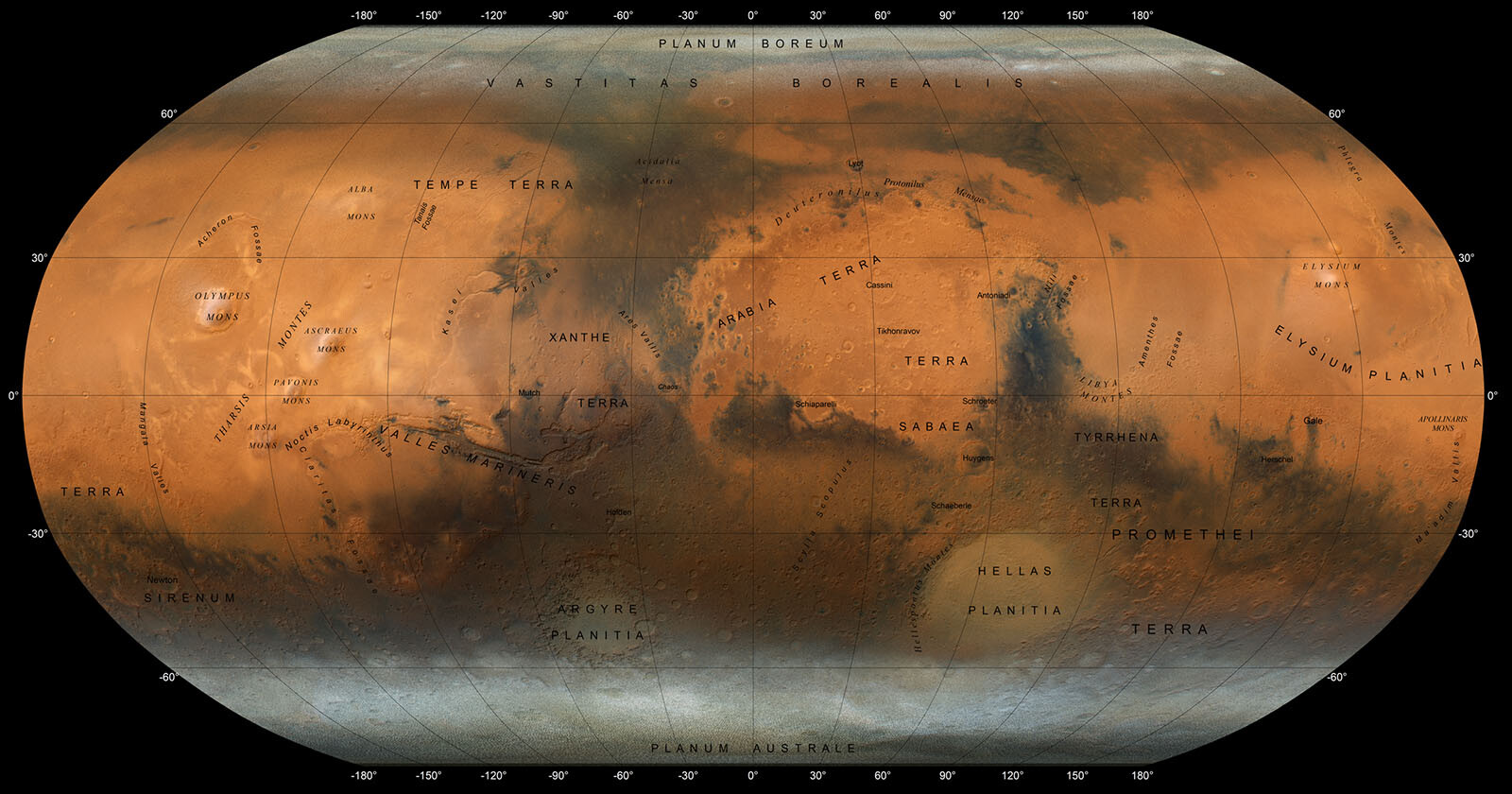 Mars Map Emirates Mars Mission, UAE and NYUAD