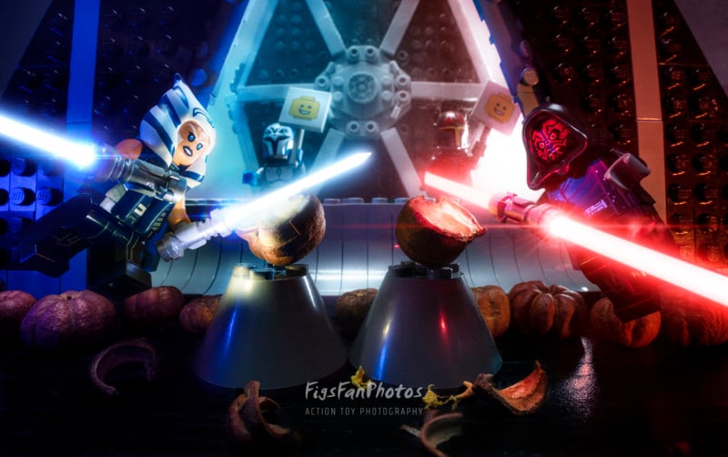 A Star Wars scene created with LEGO