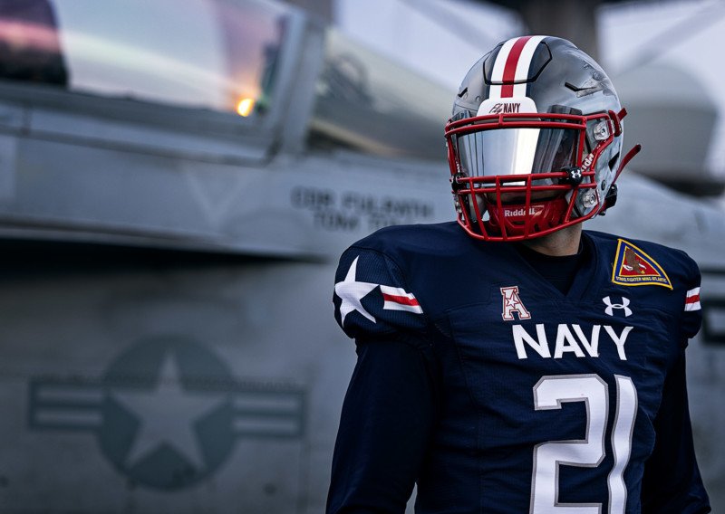 Photographing Navy's 2021 uniform on an aircraft carrier