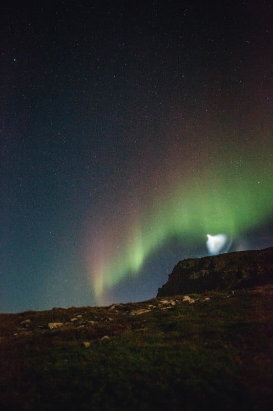 NASA Rocket behind the northern lights