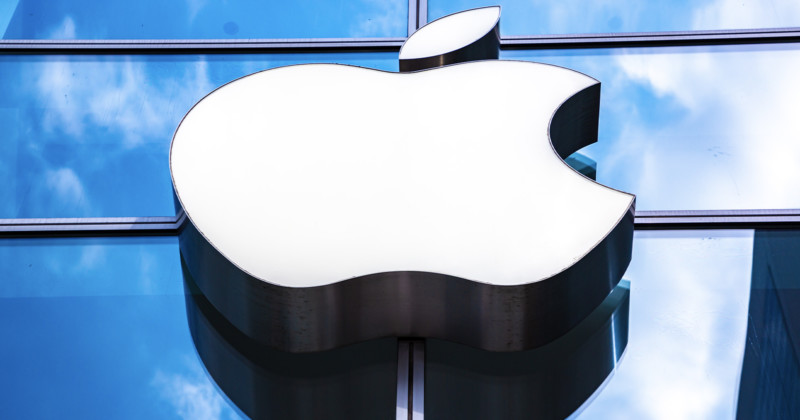 Apple logo above an Apple Storefront