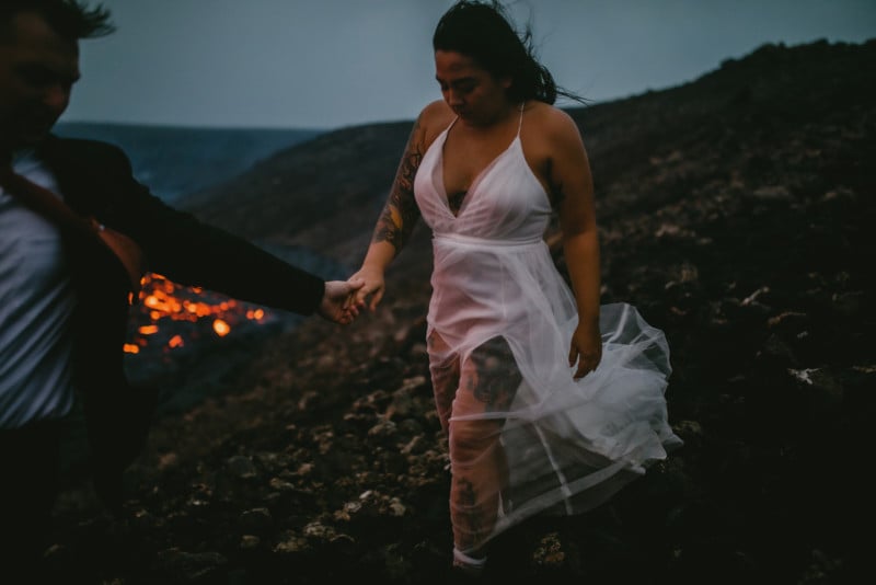 Iceland volcano elopement photography