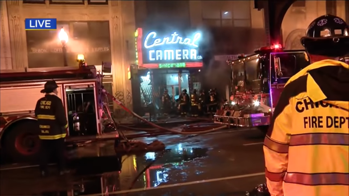 Chicago's Central Camera Burns After a Night of Intense Civil Unrest