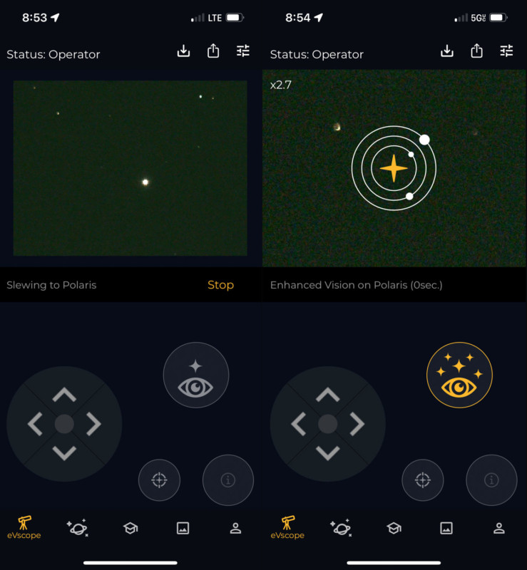 Unistellar Mobile App - Slewing to Polaris Unistellar Mobile App - Slewing to Polaris