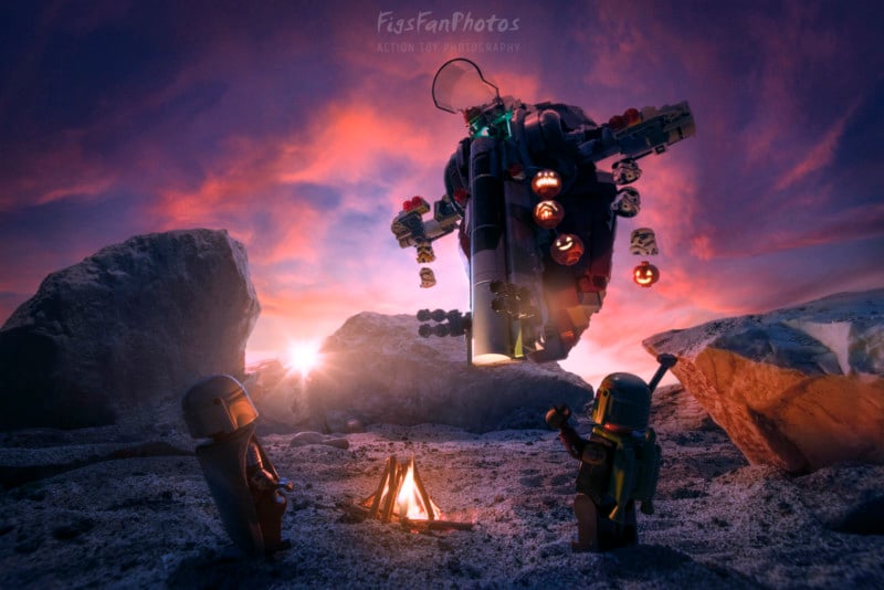 A Star Wars scene created with LEGO A Star Wars scene created with LEGO