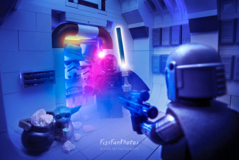 A Star Wars scene created with LEGO A Star Wars scene created with LEGO