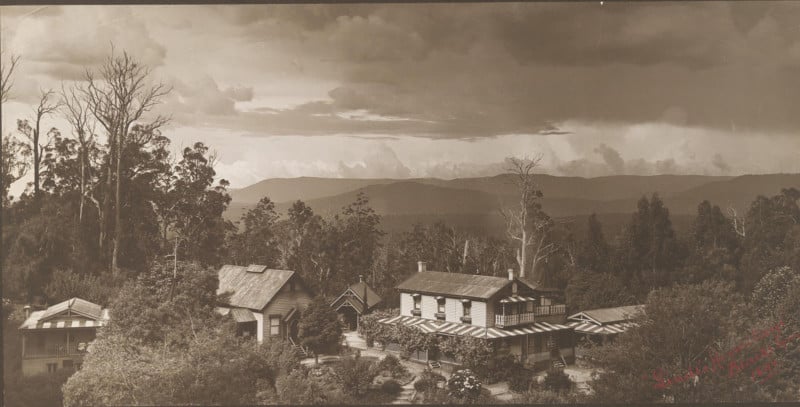 A vintage photo of an old colonial estate in Australia from 1894