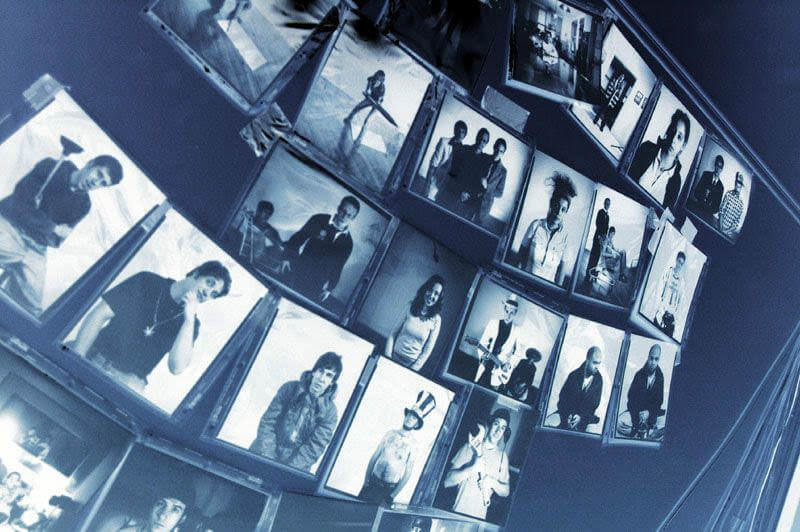 An array of 8x10 paper negative photos