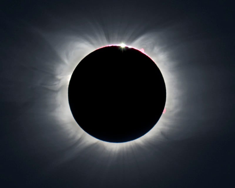 Total solar eclipse photographed from southern hemisphere