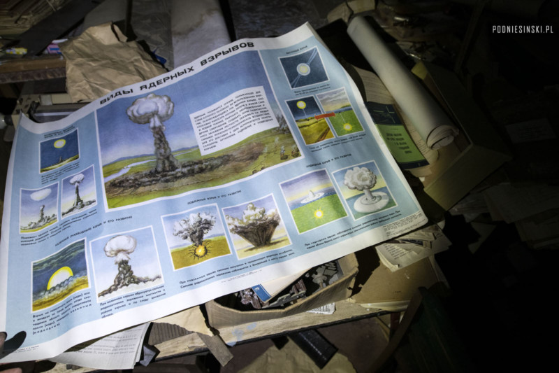 A poster on atomic fallout found in an underground bunker A poster on atomic fallout found in an underground bunker