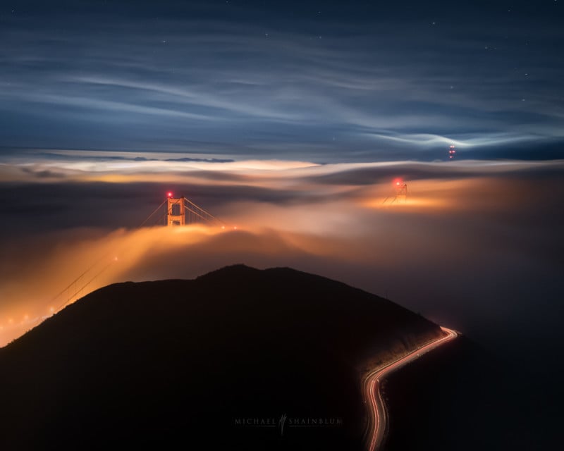 Fog over Golden Gate Bridge