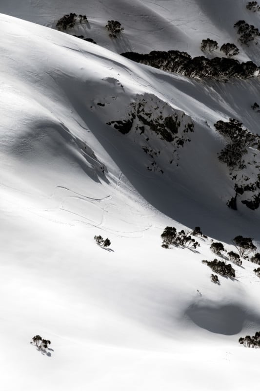 Penny Prangnell's aerial photography of Australian ski mountain range