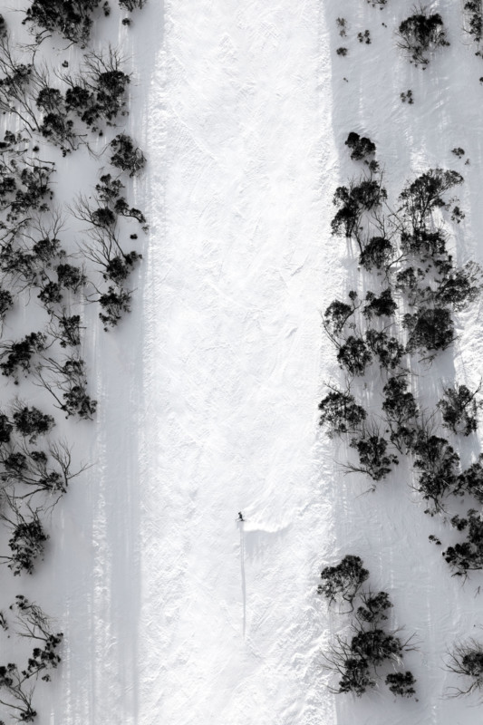 Penny Prangnell's aerial photography of Australian ski mountain range