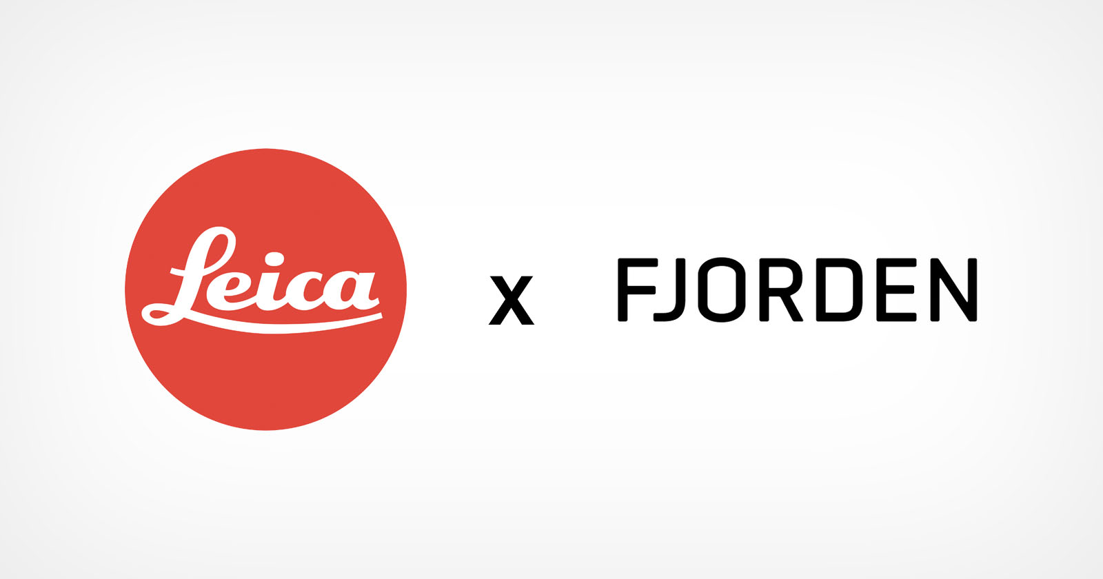 A logo with a red circle containing the word Leica in white cursive text on the left, and the word FJORDEN in black capital letters on the right. The two elements are separated by a black x. The background is white. A logo with a red circle containing the word Leica in white cursive text on the left, and the word FJORDEN in black capital letters on the right. The two elements are separated by a black x. The background is white.