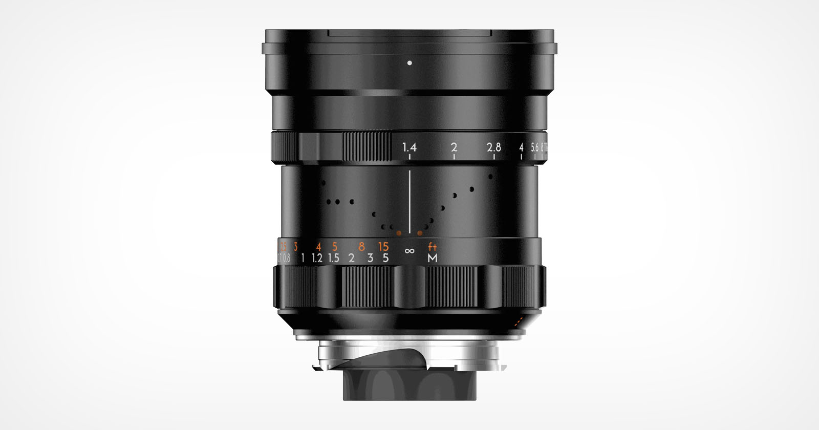 A black camera lens with manual focus and aperture rings, featuring white and orange markings for measurements, shown against a plain white background. A black camera lens with manual focus and aperture rings, featuring white and orange markings for measurements, shown against a plain white background.